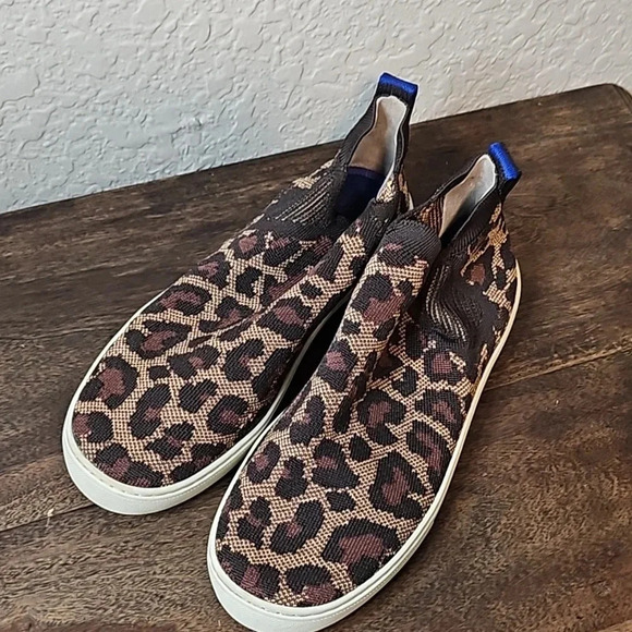 Rothy's Chelsea High Top Sneakers Wildcat‎ Print Size 8 Animal Leopard - Picture 1 of 7
